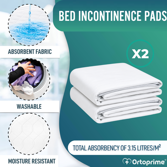 Pack of 2 Eco-Friendly Washable Absorbent Bed Protectors 135cm 3.15 L/m²