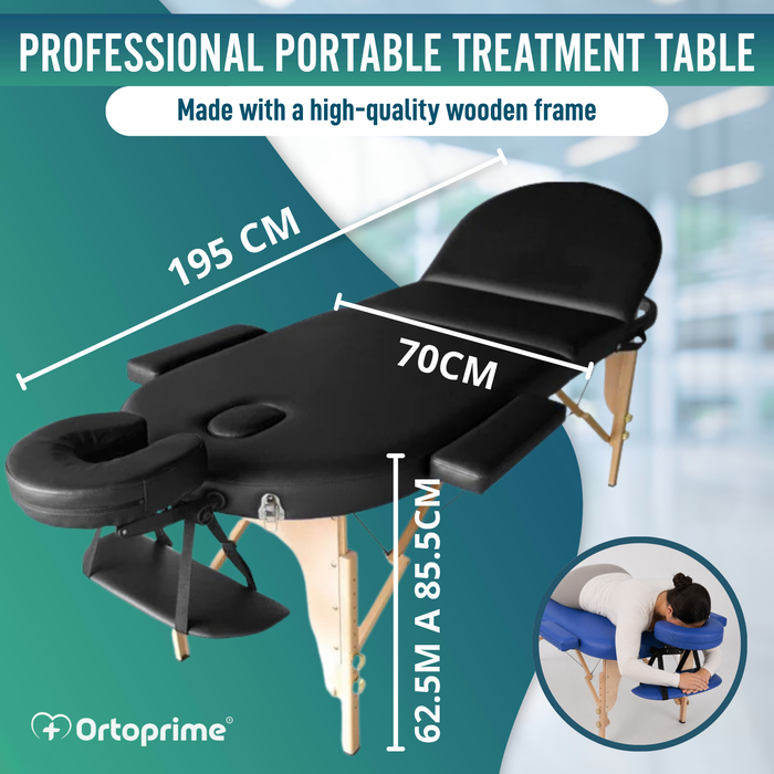 Professional Foldable Wooden Physiotherapy Massage Table | 3 Sections