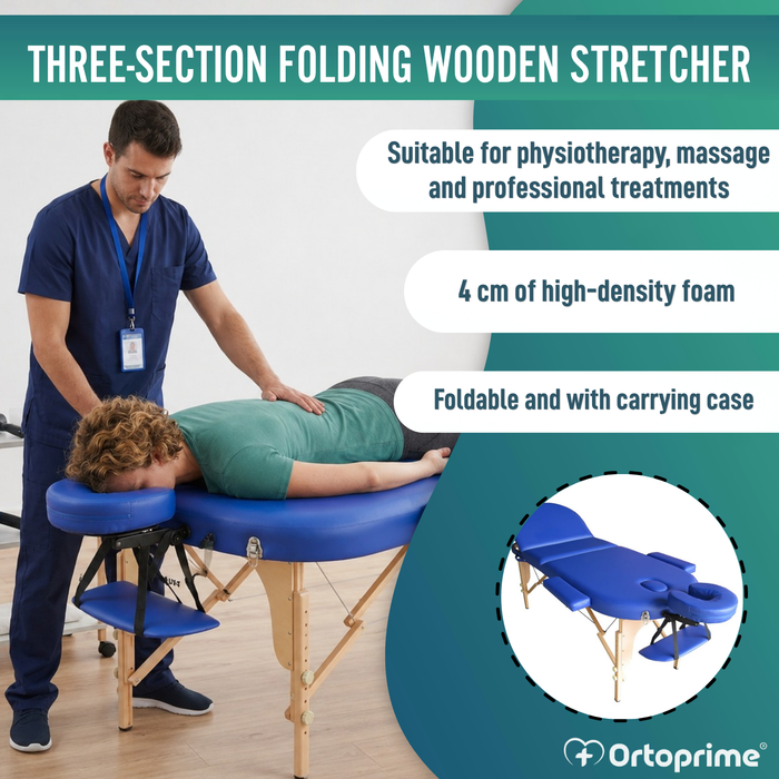 Professional Foldable Wooden Physiotherapy Massage Table | 3 Sections