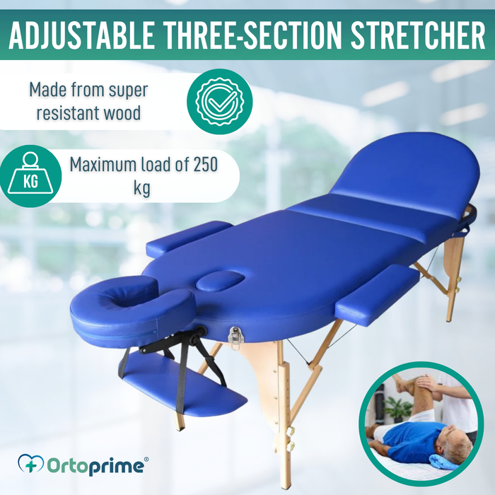 Professional Foldable Wooden Physiotherapy Massage Table | 3 Sections
