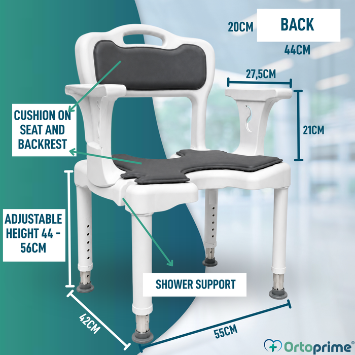 3-in-1 U-Shaped Shower Chair | Non-Slip Shower Stool