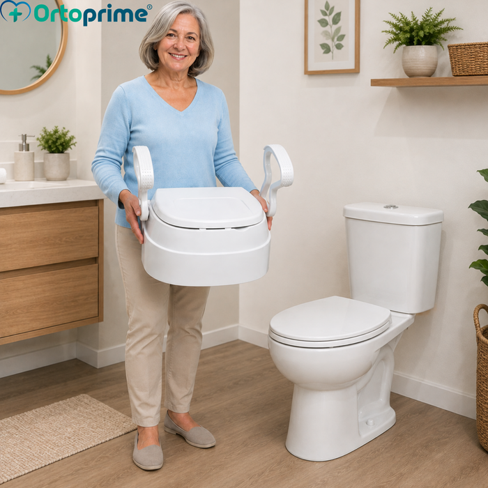 Adjustable Toilet Seat Riser 3 Heights | With Lid