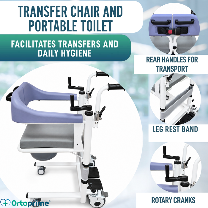 3-in-1 Transfer Chair | Height Adjustable Commode Chair