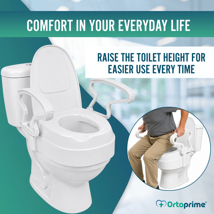 Adjustable Toilet Seat Riser 3 Heights | With Lid