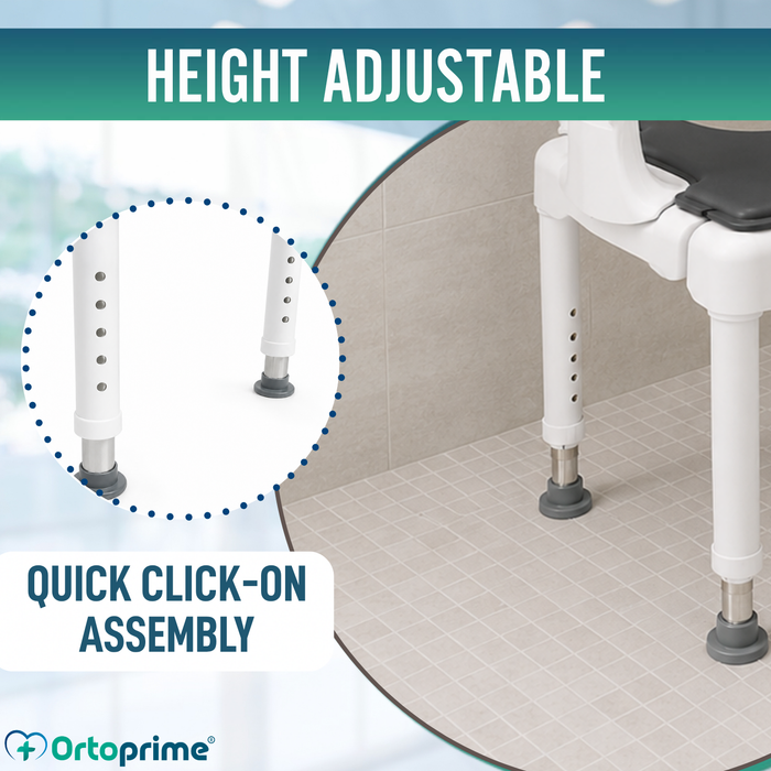3-in-1 U-Shaped Shower Chair | Non-Slip Shower Stool