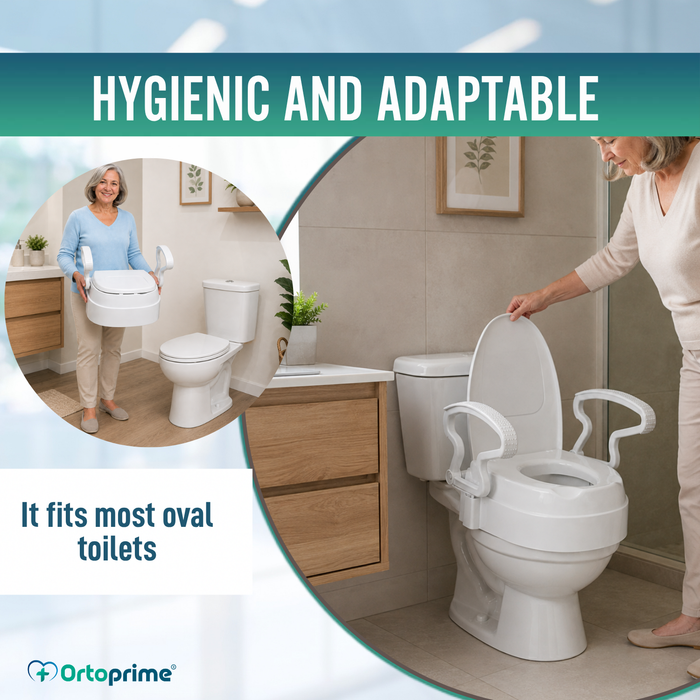 Adjustable Toilet Seat Riser 3 Heights | With Lid
