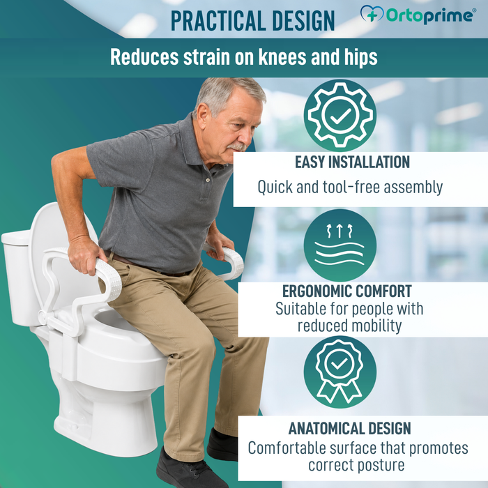 Adjustable Toilet Seat Riser 3 Heights | With Lid