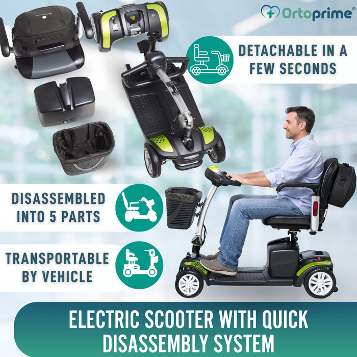 Compact Electric Scooter with Rear Storage Bag