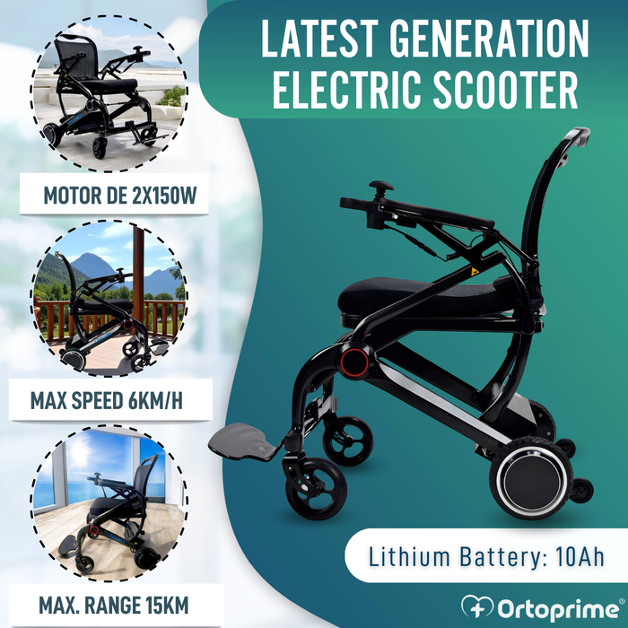 Ultra-Compact Electric Wheelchair | Carbon Fibre Frame