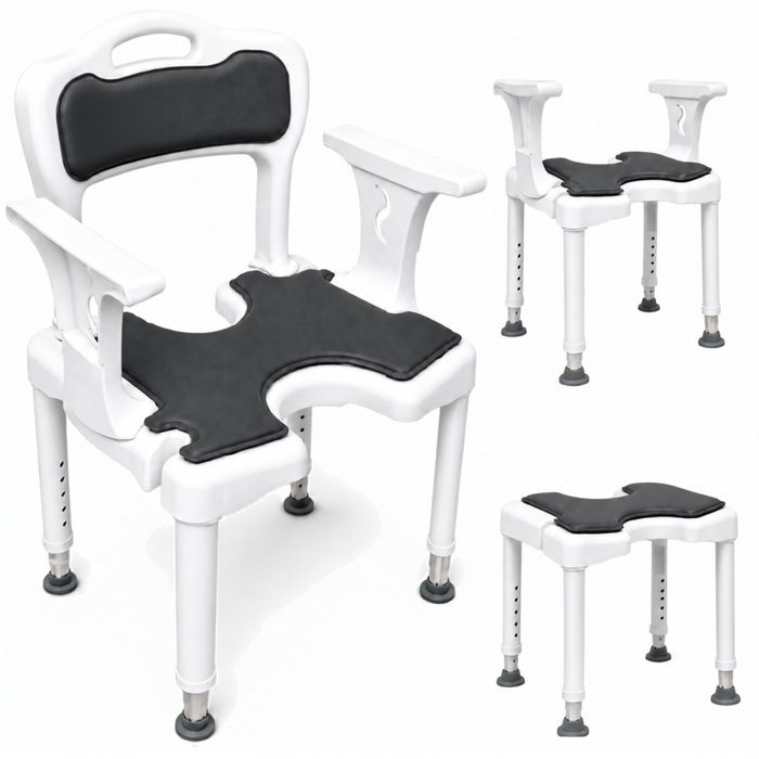 3-in-1 U-Shaped Shower Chair | Non-Slip Shower Stool