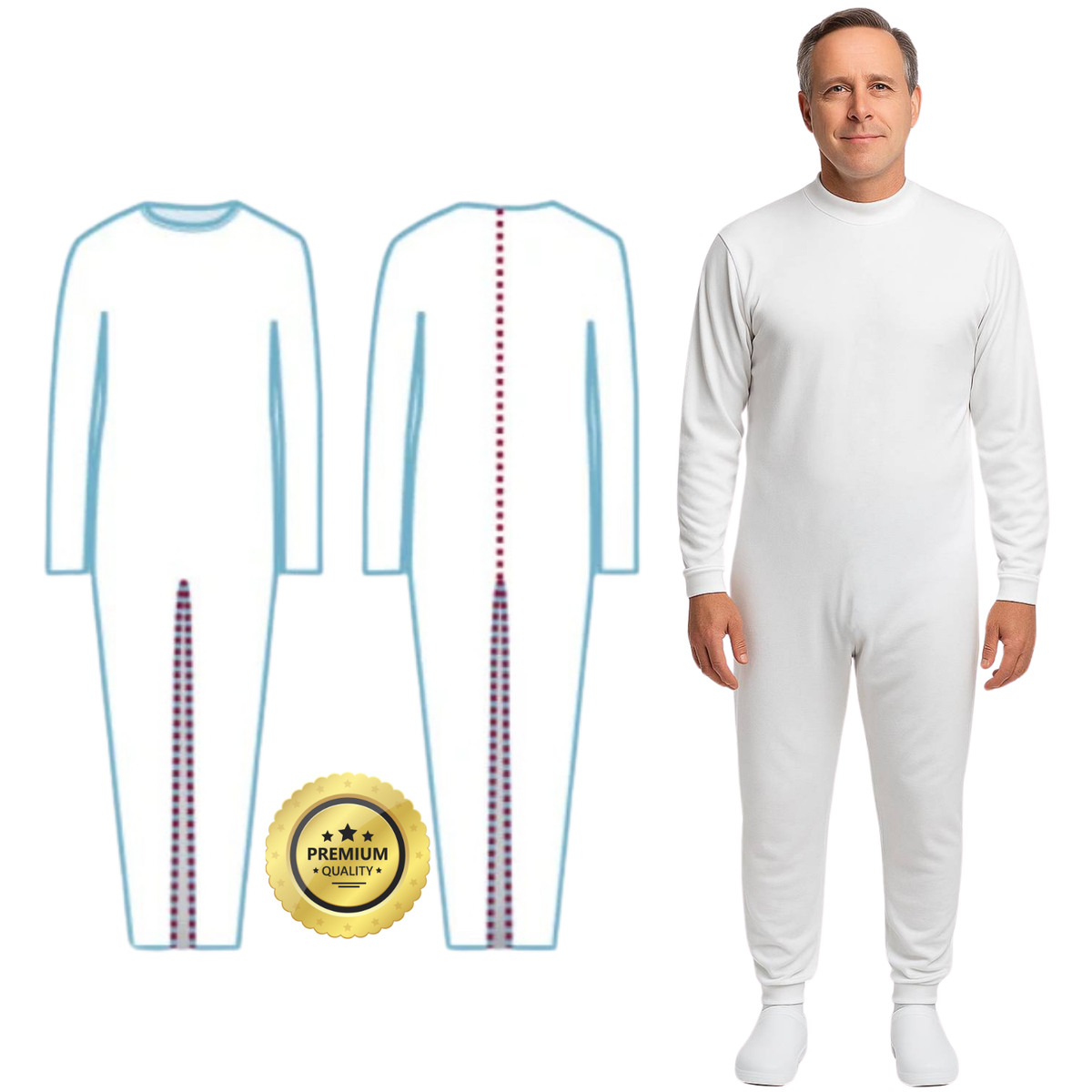 Long Sleeve Anti-Strip Pyjamas | Unisex Double Zip Pyjamas — ORTOPRIME-COM