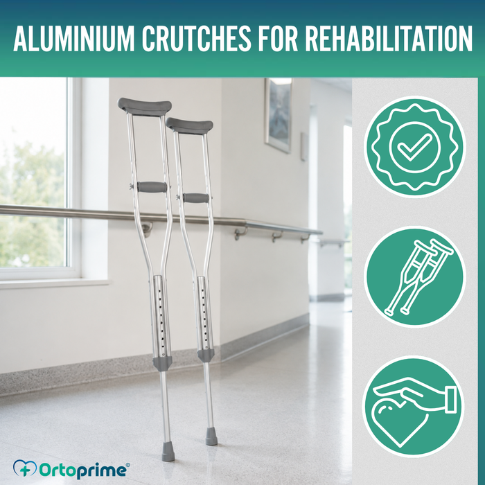 Adult Underarm Crutches | Adjustable Aluminium Crutches Pack x2