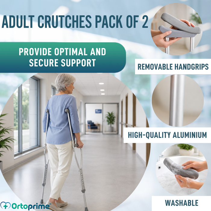 Adult Underarm Crutches | Adjustable Aluminium Crutches Pack x2