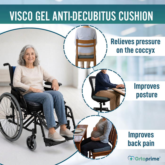 Visco Gel Anti-Bedsore Cushion for Wheelchair 85 kg/m³
