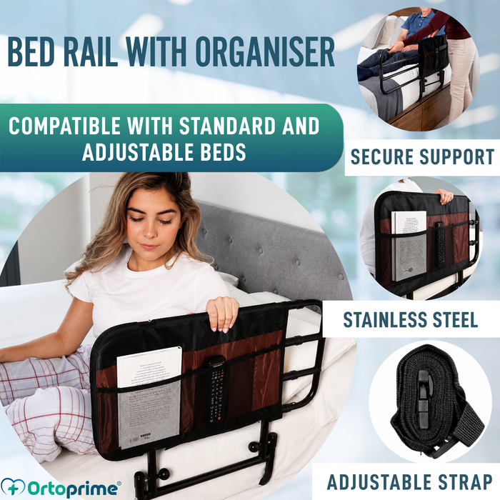 Adult Bed Rail with Pockets and Adjustable