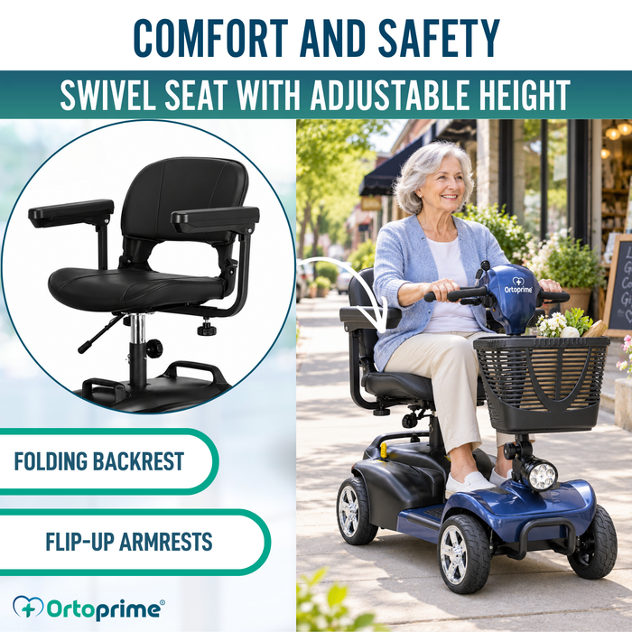 4-Wheel Mobility Scooter | Removable Battery & Portable