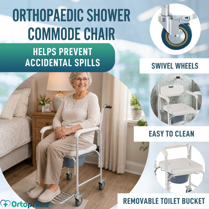 Shower WC Chair with Folding Footrests