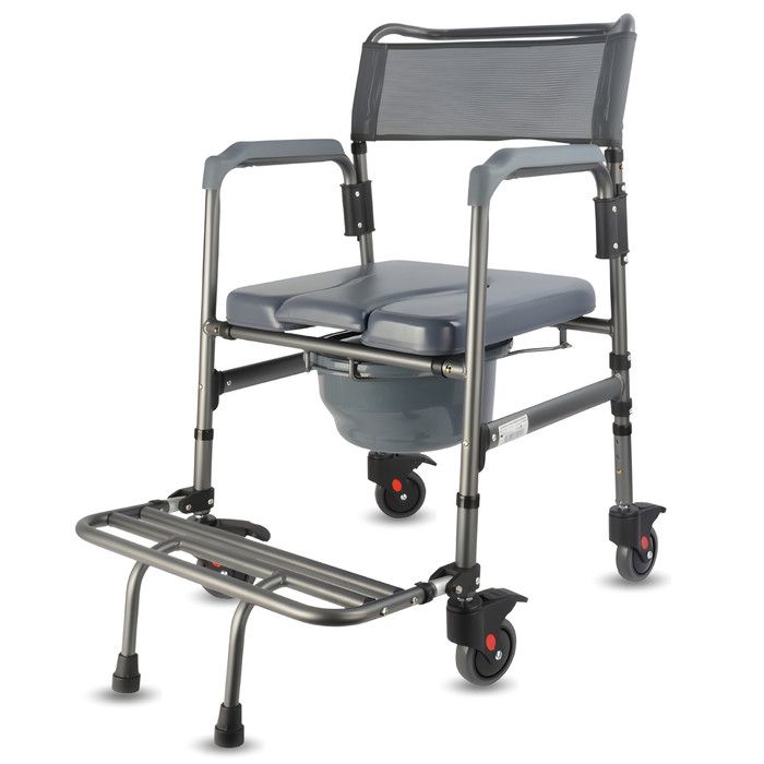 Folding Commode Chair with Wheels | Portable Toilet