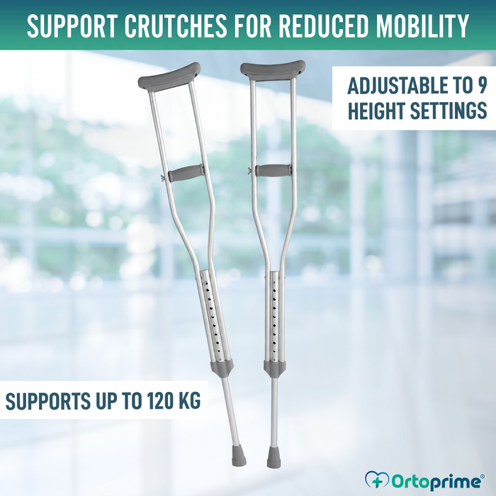 Adult Underarm Crutches | Adjustable Aluminium Crutches Pack x2