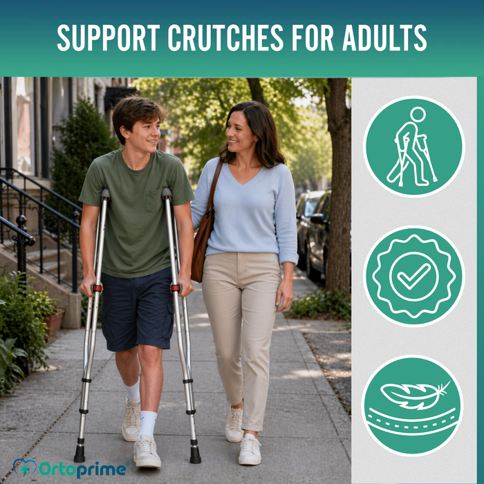 Adjustable Aluminium Underarm Crutches | Pack of 2