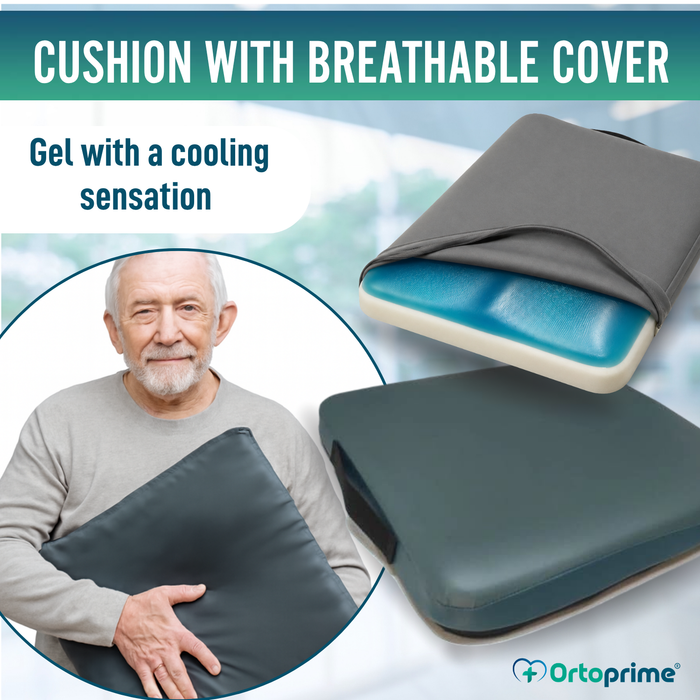 Square Visco Gel Anti-Bedsore Cushion 85 kg/m³ | Waterproof