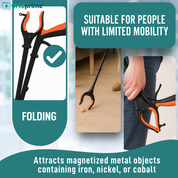 Object Picker with Magnet and LED | Foldable Reacher