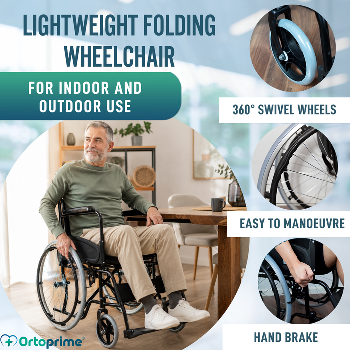 Folding Self-Propelled Wheelchair with Safety Belt