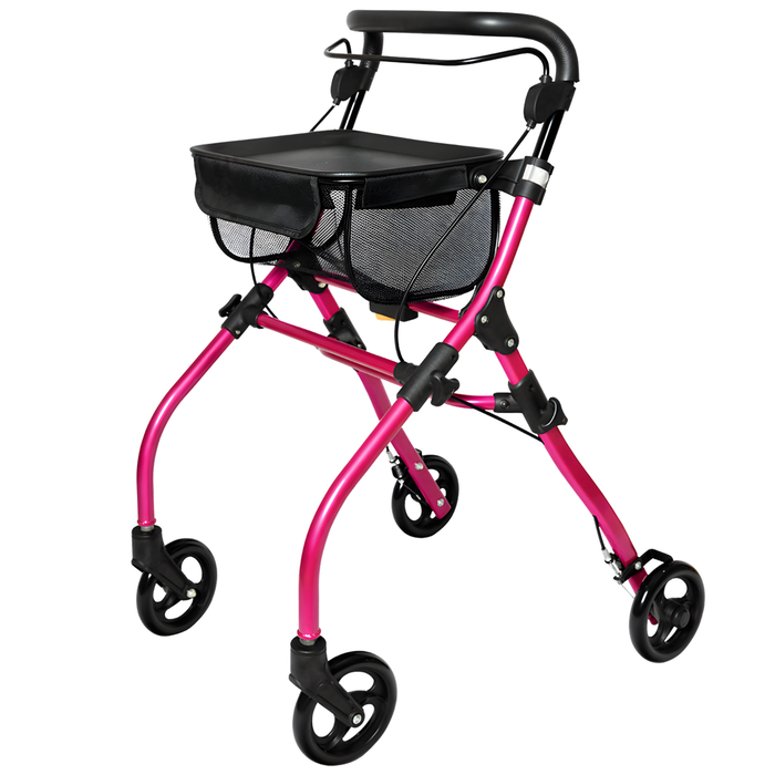 Folding Indoor Rollator with Storage Tray