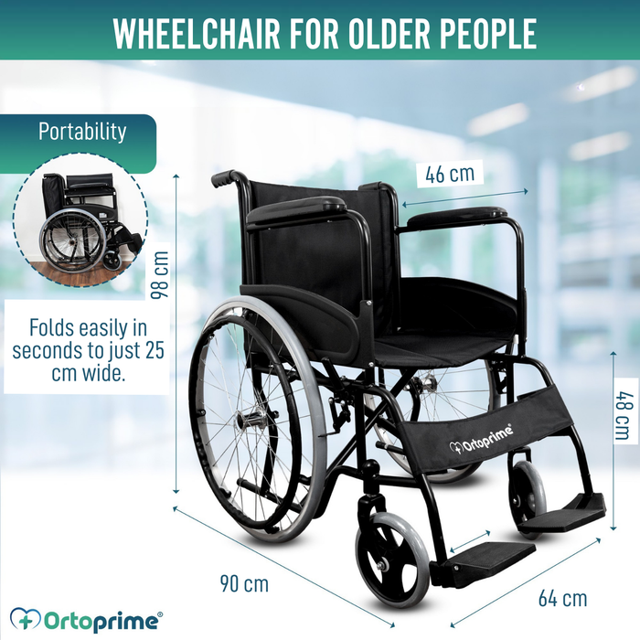 Folding Self-Propelled Wheelchair with Safety Belt