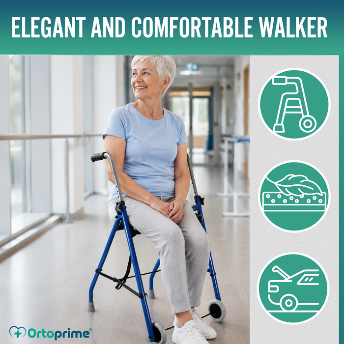 Two-Wheel Elderly Walker | Foldable Adult Walkers