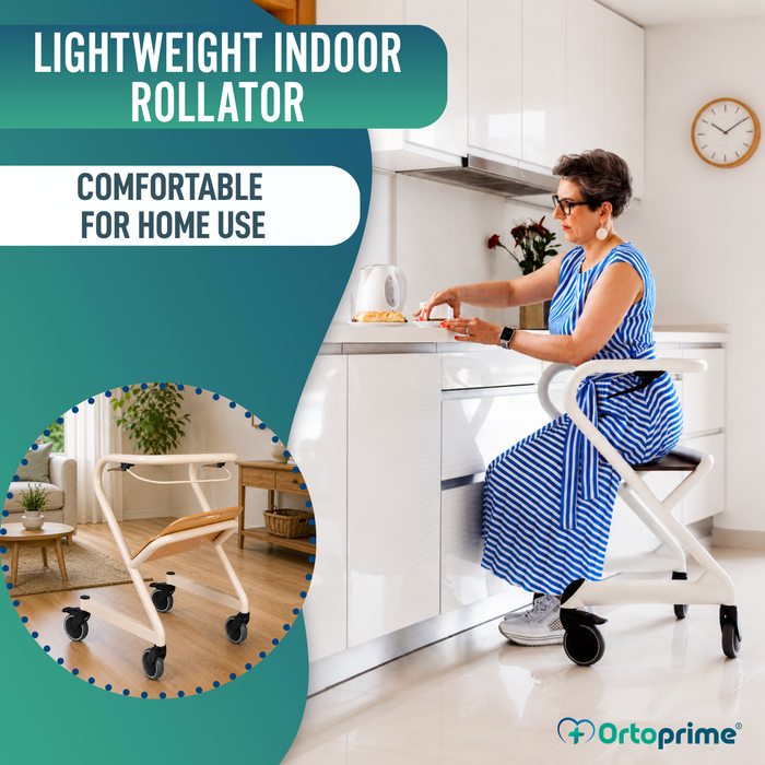 Rollator with Seat and Central Brake | Indoor Use