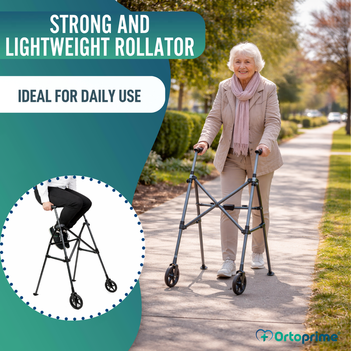 Umbrella-Folding Aluminium Walking Frame | Adjustable