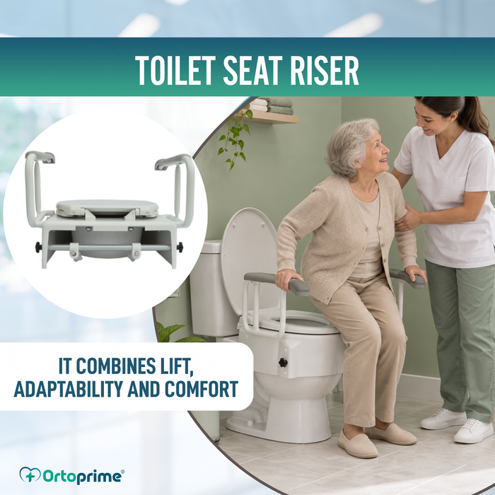 Angled Toilet Riser Adjustable Height 6–10–15 cm Resistance