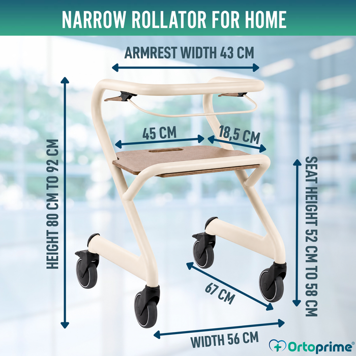 Rollator with Seat and Central Brake | Indoor Use
