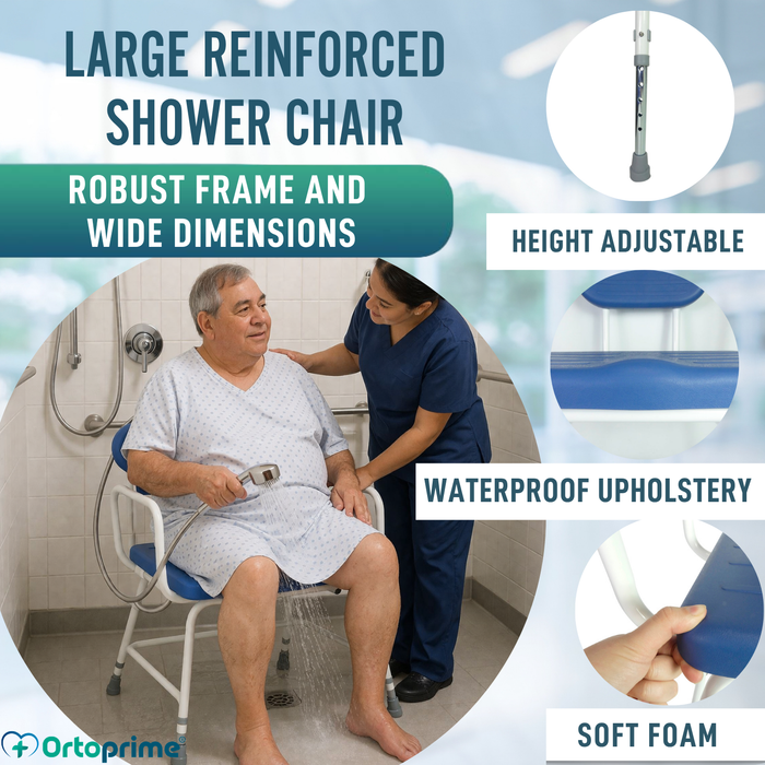 XXL Bariatric Shower Chair with Backrest and Armrests