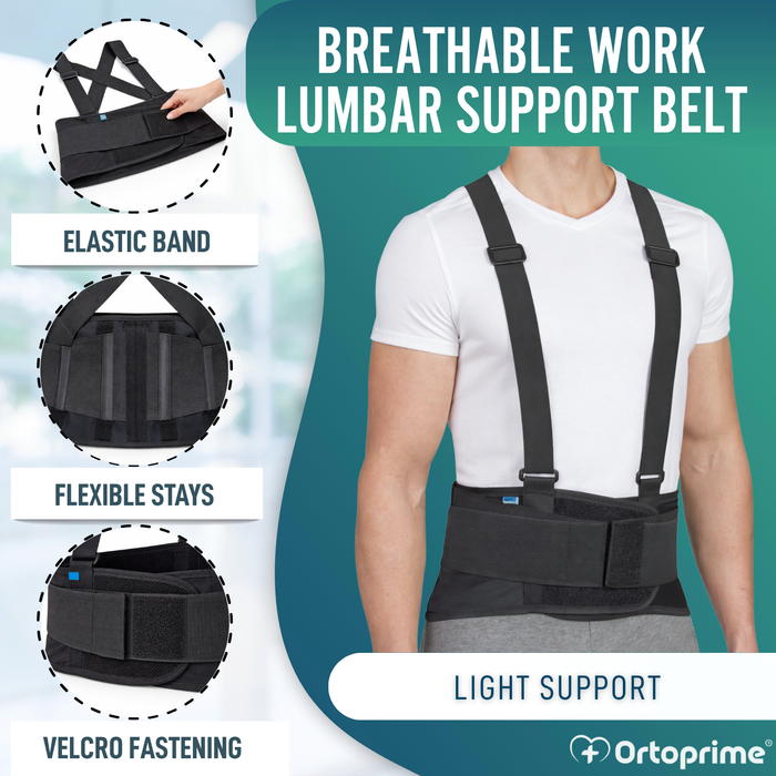 Lumbosacral Work Support with Straps | Adjustable Brace