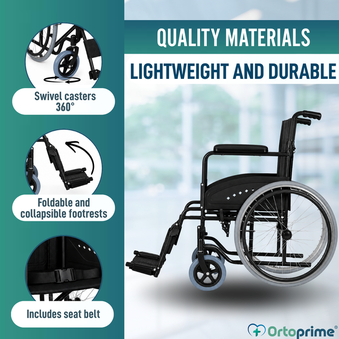 Lightweight Folding Wheelchair for Adults Self-propelling