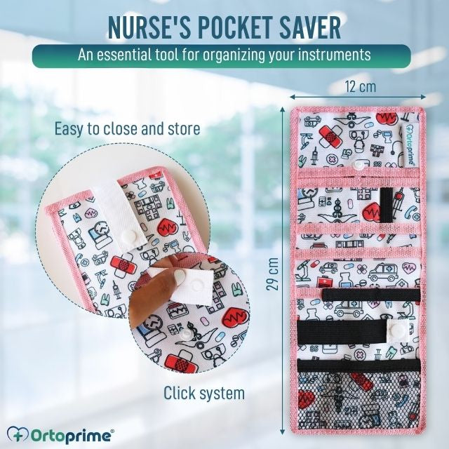 Nursing Pocket Organiser with Various Compartments | Pink Colour