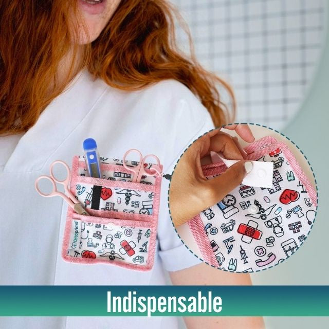 Nursing Pocket Organiser with Various Compartments | Pink Colour
