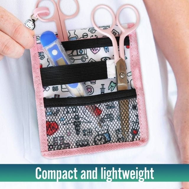 Nursing Pocket Organiser with Various Compartments | Pink Colour