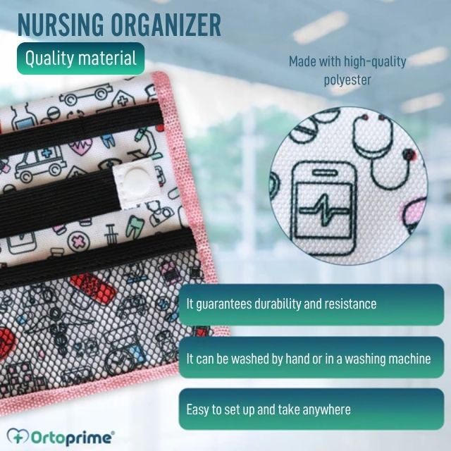 Nursing Pocket Organiser with Various Compartments | Pink Colour
