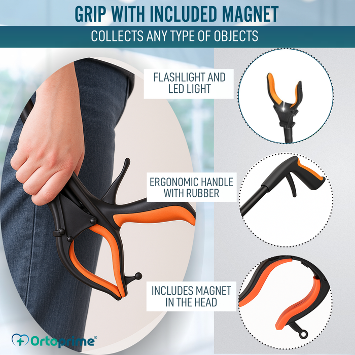 Object Picker with Magnet and LED | Foldable Reacher