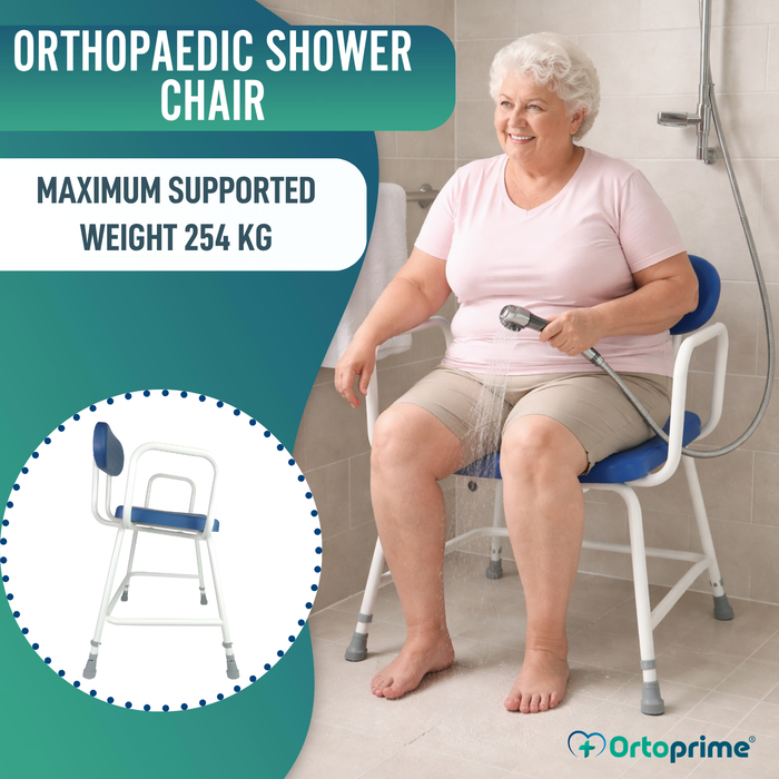 XXL Bariatric Shower Chair with Backrest and Armrests