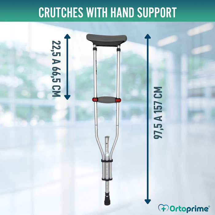 Adjustable Aluminium Underarm Crutches | Pack of 2