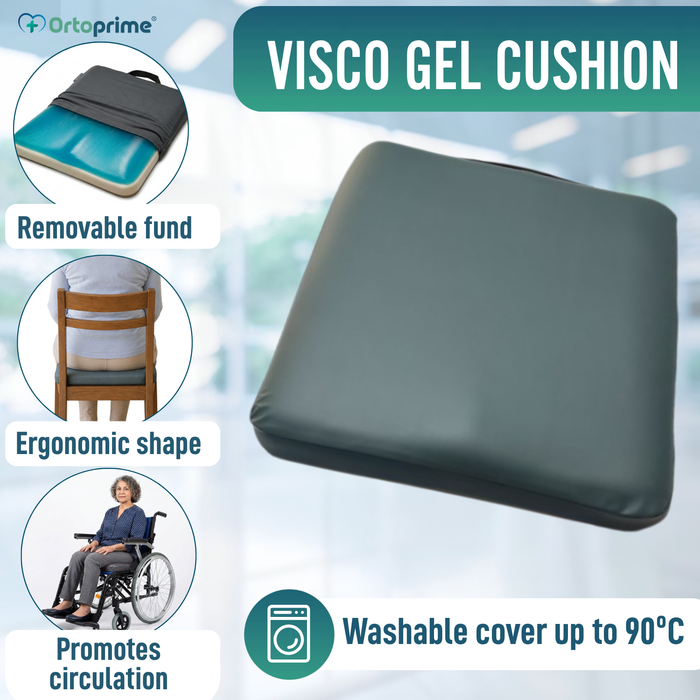 Square Visco Gel Anti-Bedsore Cushion 85 kg/m³ | Waterproof