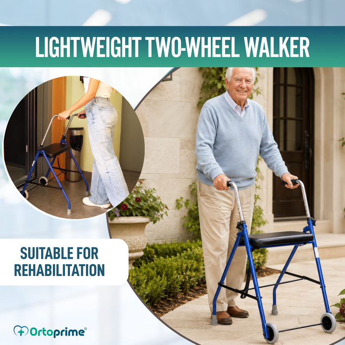 Two-Wheel Elderly Walker | Foldable Adult Walkers