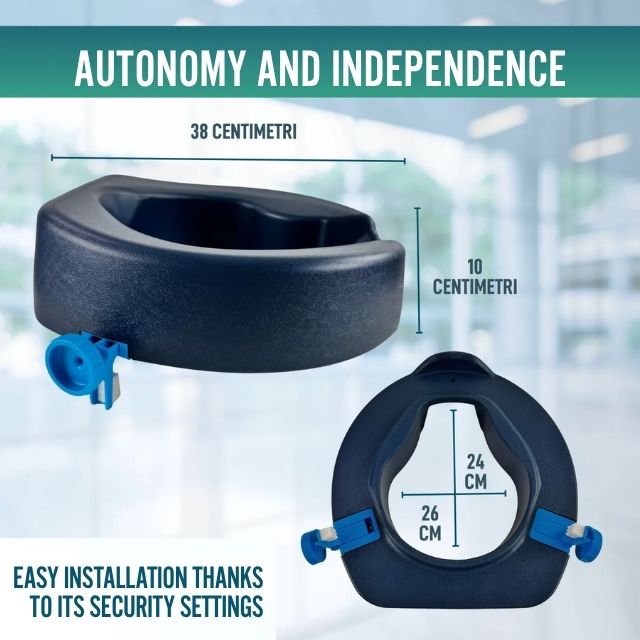 10 cm Padded WC Riser | Adult Toilet Lifter