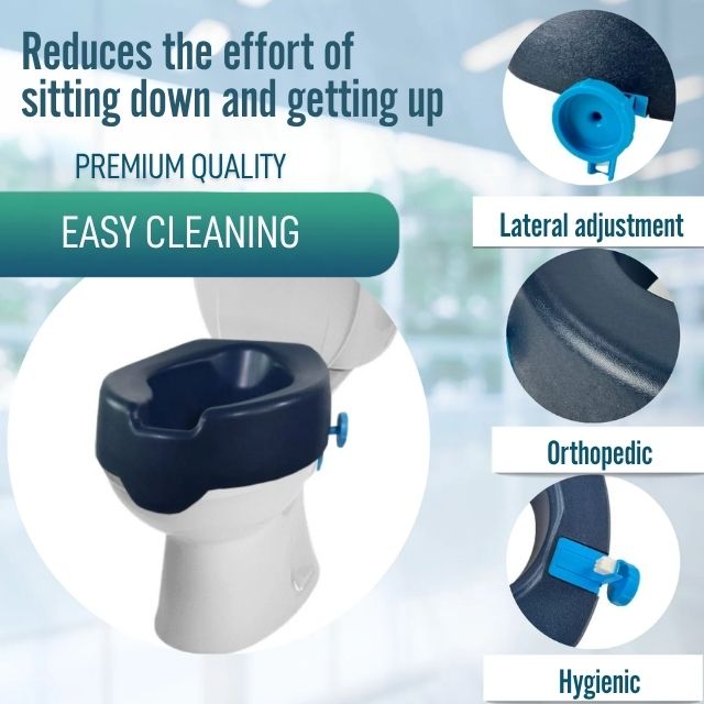 10 cm Padded WC Riser | Adult Toilet Lifter