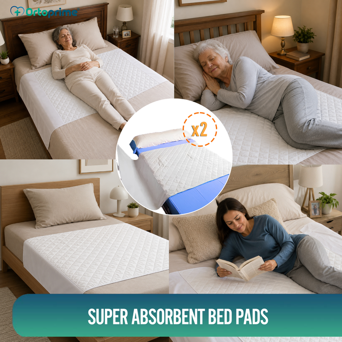 Pack of 2 Washable Absorbent Bed Pads 90cm Plus 4.65 L/m²