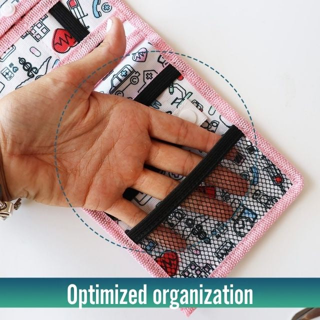 Nursing Pocket Organiser with Various Compartments | Pink Colour